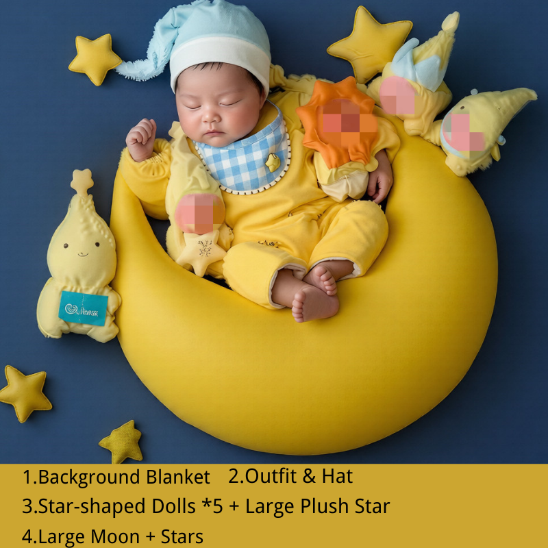 Avezano Newborn Moon and Stars Theme Set of Photography Props