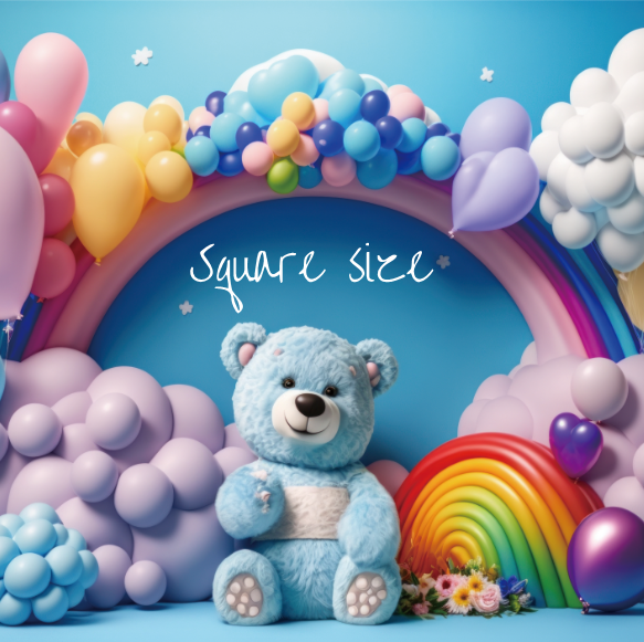Avezano Blue Teddy Bear Balloon Party Birthday Photography Background