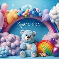 Avezano Blue Teddy Bear Balloon Party Birthday Photography Background
