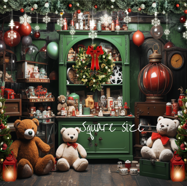 Toile de fond pour photographie de décoration de Noël pour armoire d'Avezano