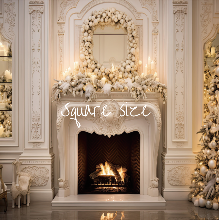 Couronne de cheminée de Noël d'Avezano, toile de fond pour photographie