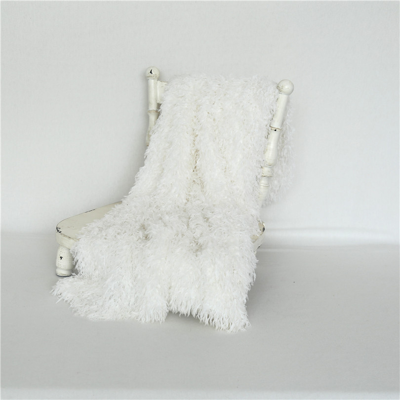 Avezano Feather Yarn Blanket for Newborn Photography Props