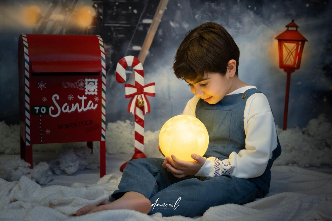 Avezano Winter Christmas and Train Photography Backdrop