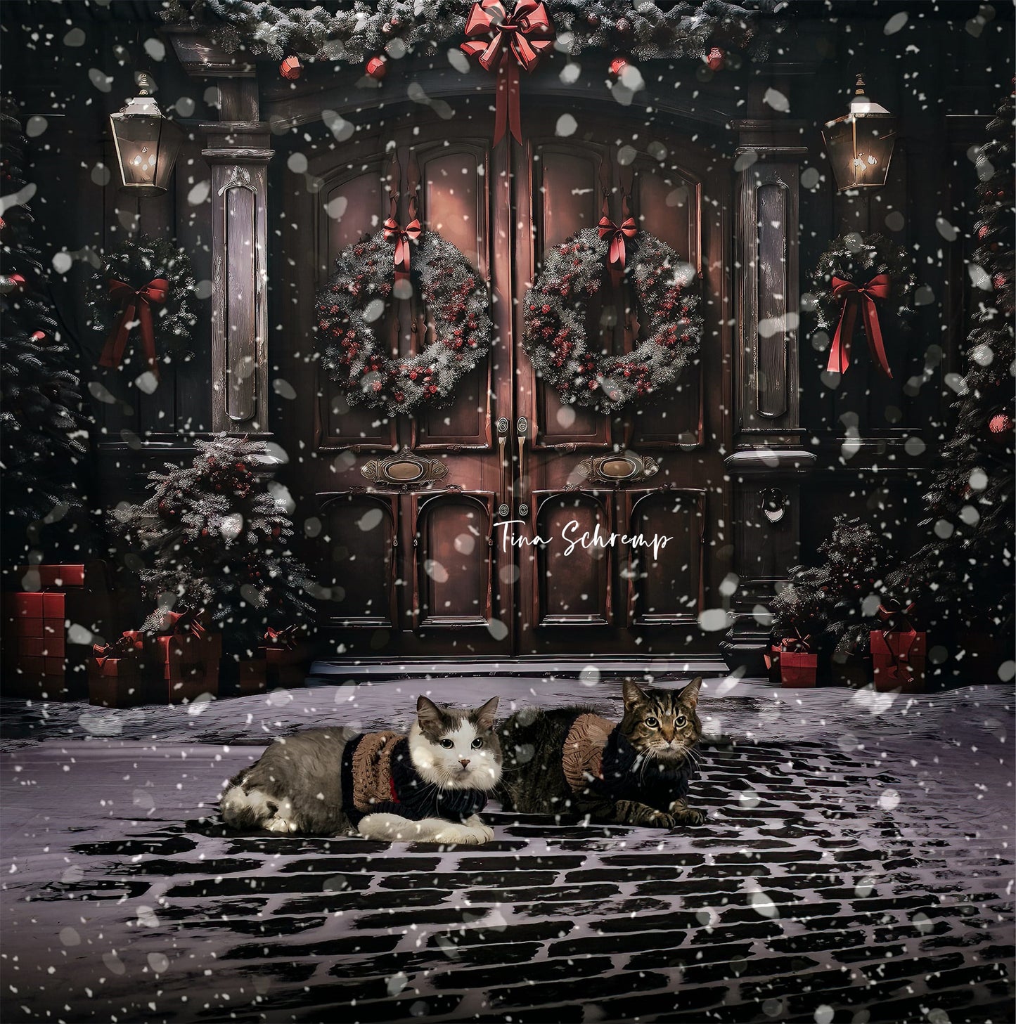 Ensemble de 2 décorations pour sapin de Noël et couronne Avezano