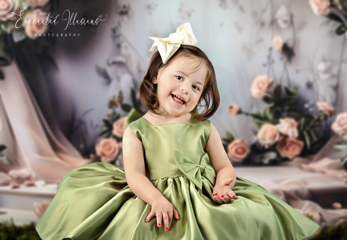 Avezano Spring Flowers Decorate the Curtains Room Photography Backdrop