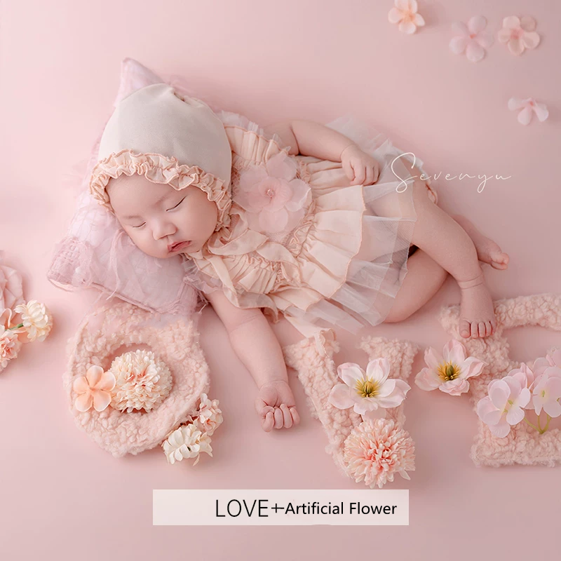 Avezano Pink Tulle Skirt with Pony Doll Newborn Photography Outfit