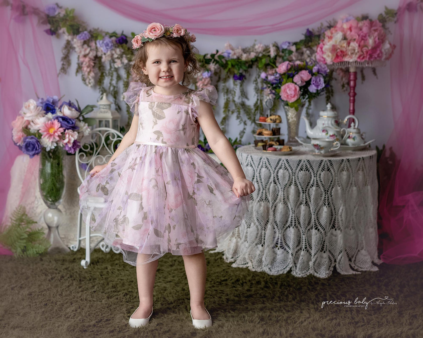 Avezano Pink Balloon Afternoon Tea Photography Backdrop Designed By Angela Forker
