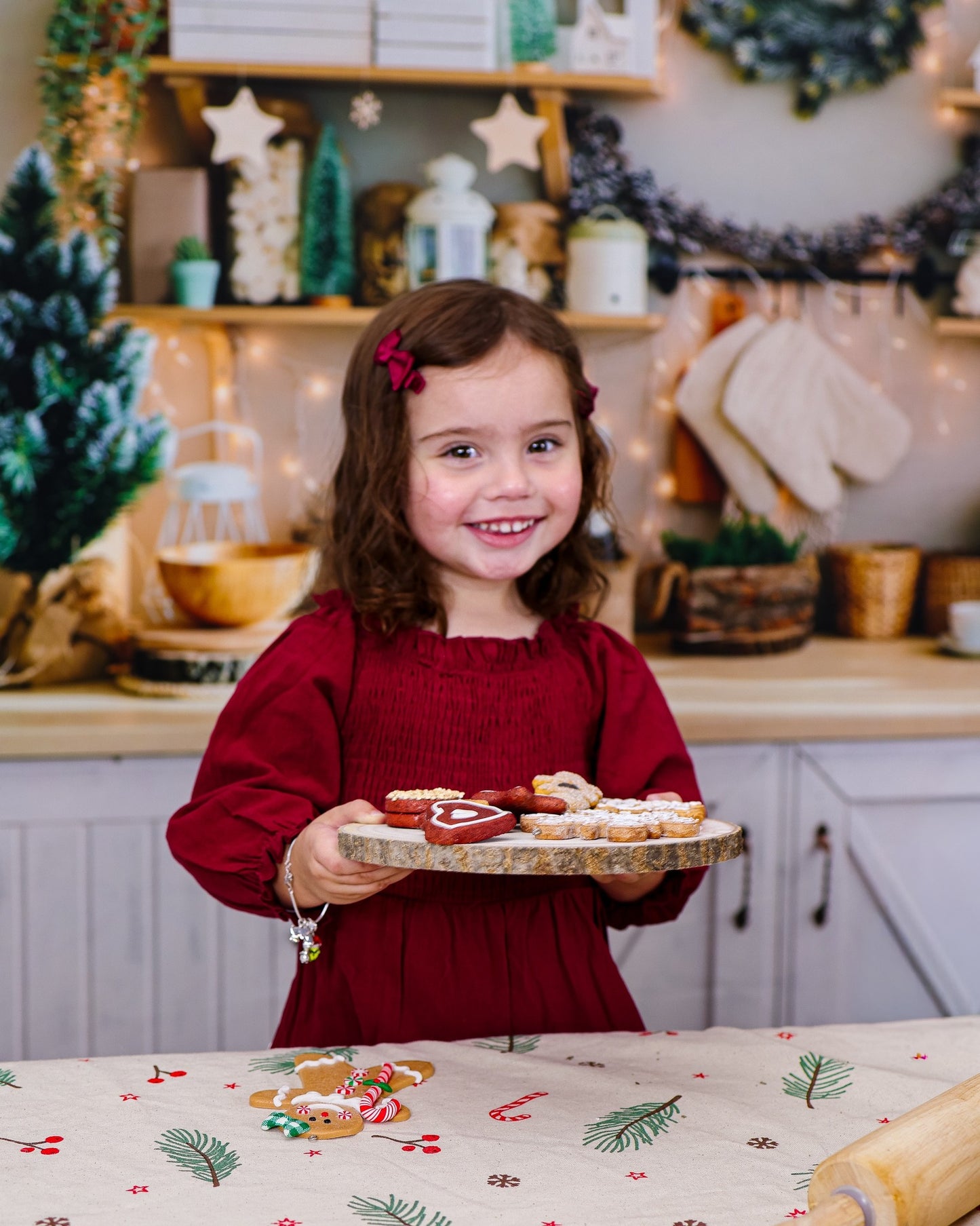 Avezano Christmas Counter Decoration Photography Background