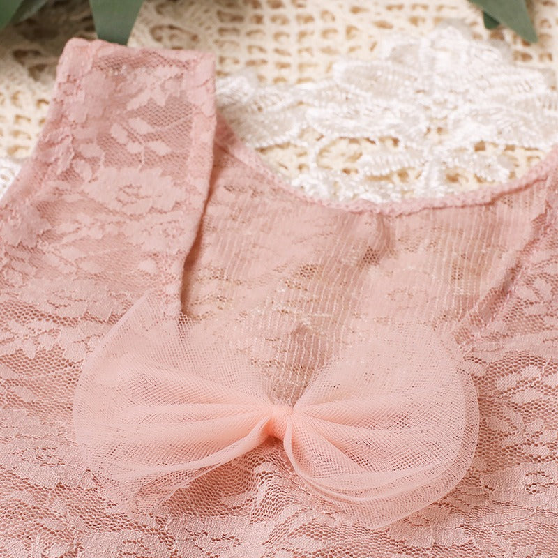 Avezano Newborn Lace Ruffle Dress Baby Full Moon Photography Outfit Set