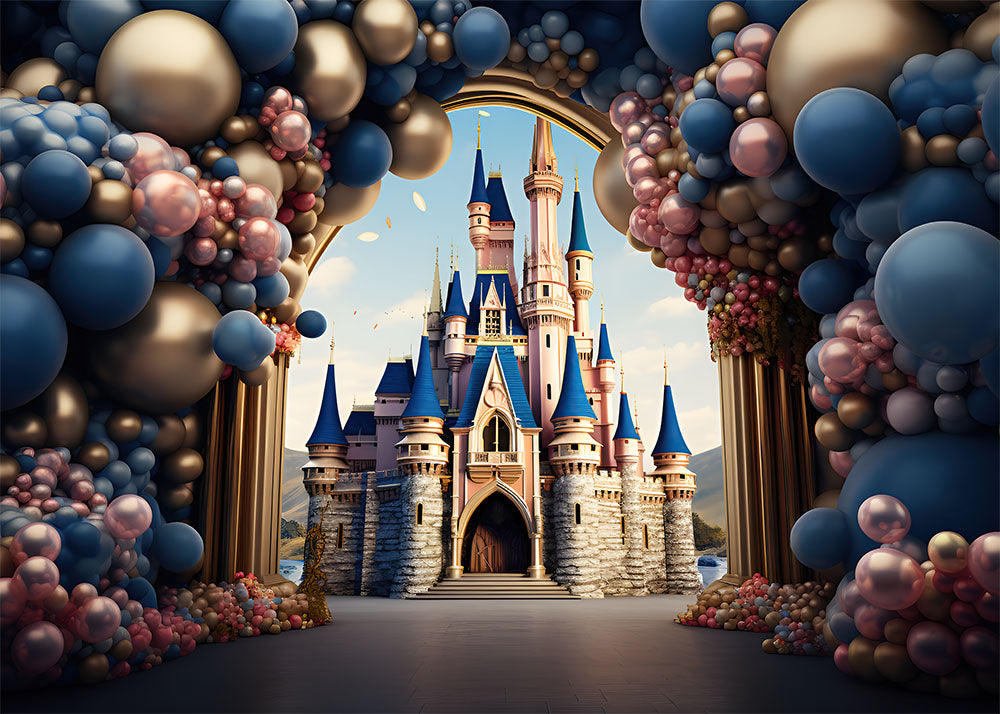 Offres spéciales Toile de fond pour photographie du château d'Avezano en polyester