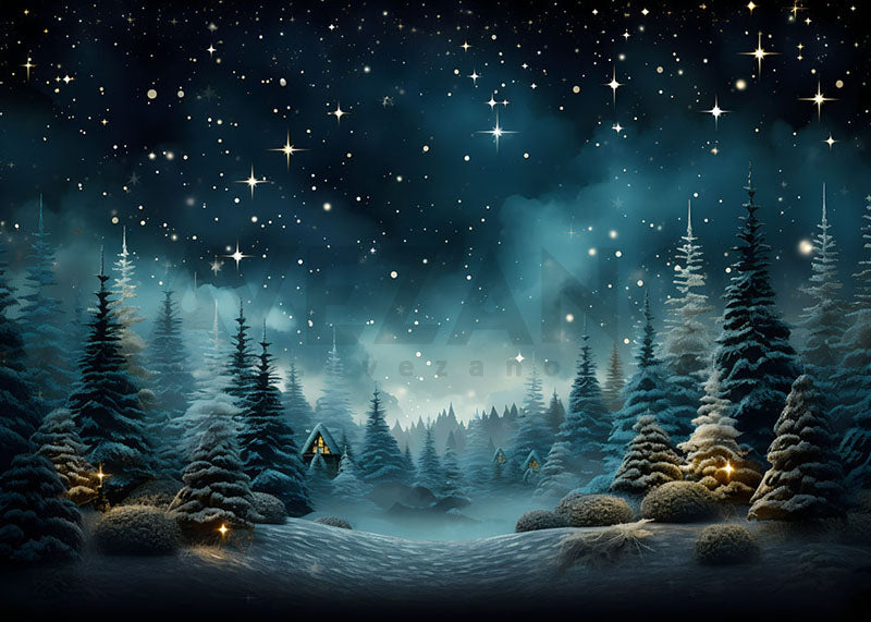 Toile de fond pour photographie du ciel nocturne d'hiver d'Avezano