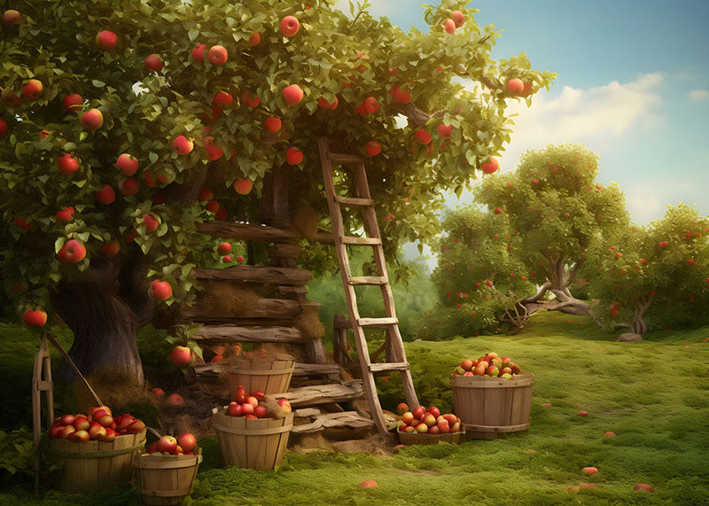 Avezano Spring Apple Orchard Picking Photography Backdrop