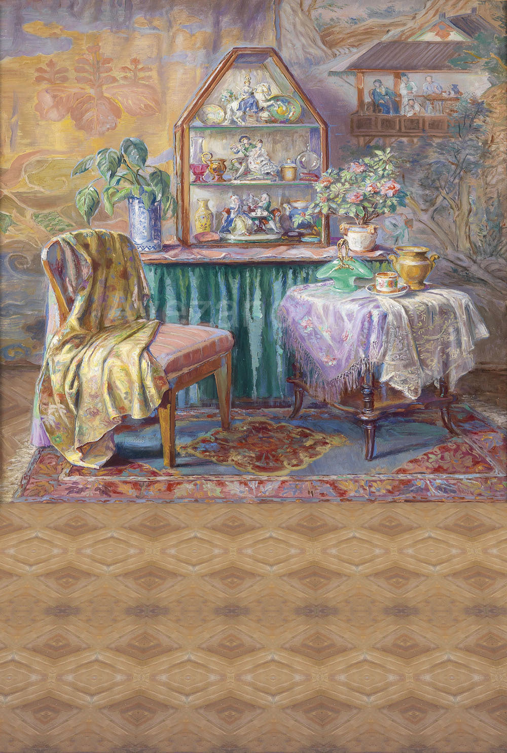 Avezano Vintage Mural Living Room Oil Painting Photography Backdrop