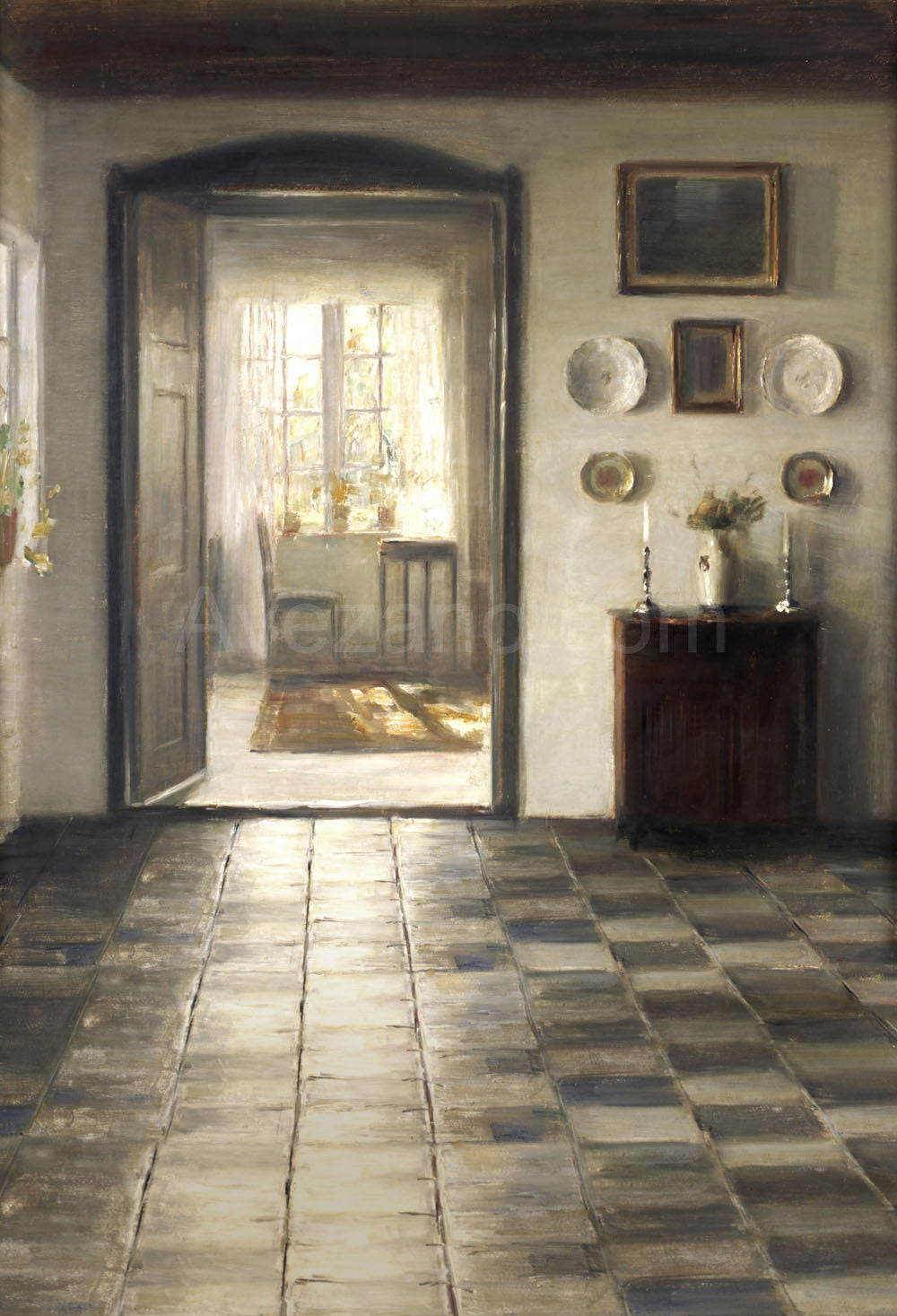 Toile de fond pour photographie de peinture à l'huile d'intérieur rétro d'Avezano