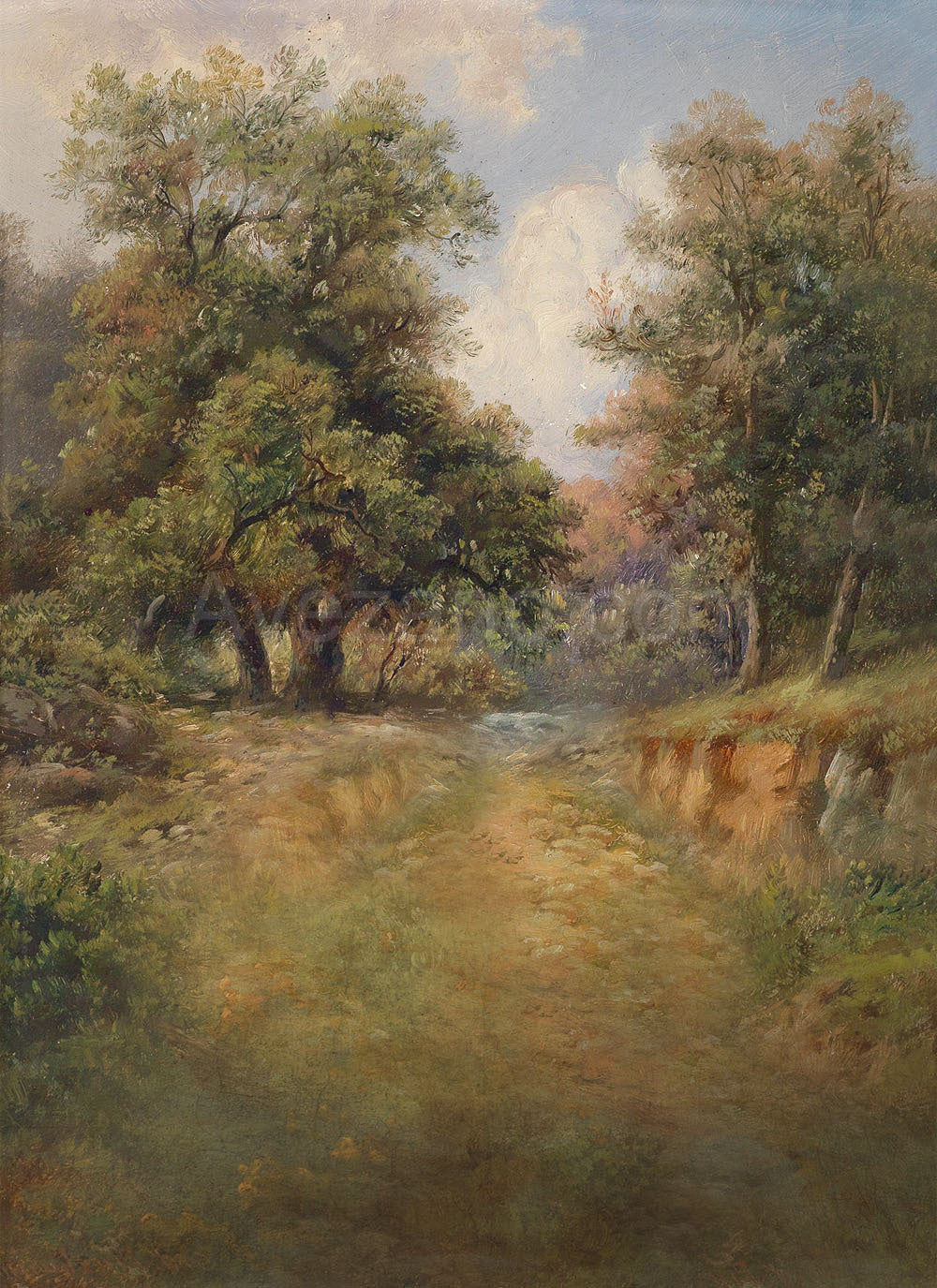 Arbre d'Avezano dans la nature Toile de fond pour photographie de peinture à l'huile