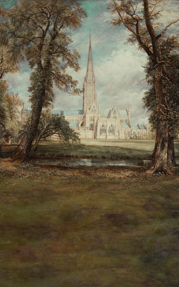 Toile de fond pour photographie de peinture à l'huile du château de banlieue d'Avezano