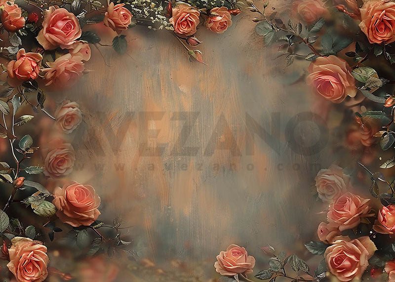 Avezano Spring Rose Wall Photography Backdrop