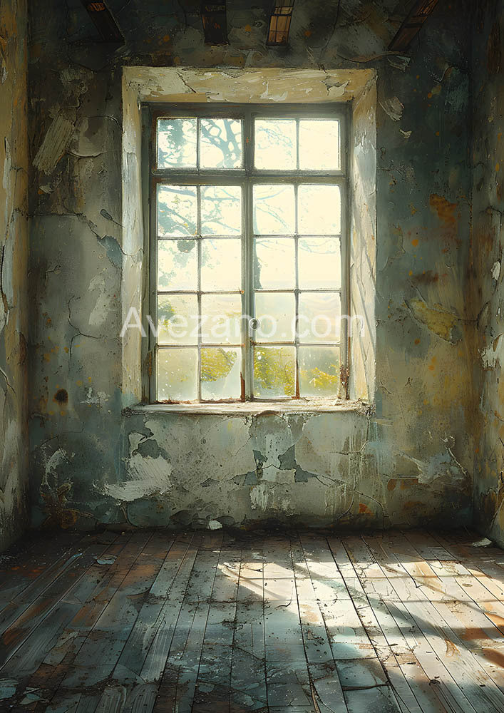 Avezano Old House and Windows Photography Backdrop