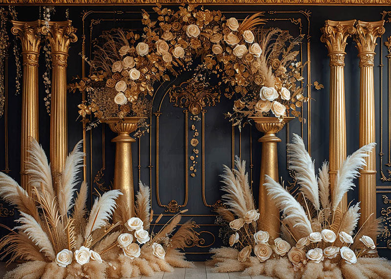 Avezano Bohemian flower Arch and Wall Photography Backdrop