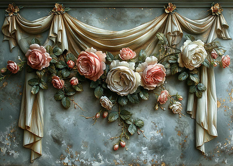 Avezano Wall Art Rose Abstrait Fenêtres Photographie Toile de fond