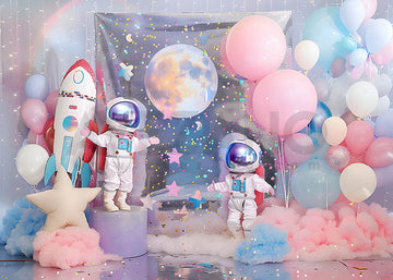 Avezano Astronaut Balloon Party for Kids Photography Background