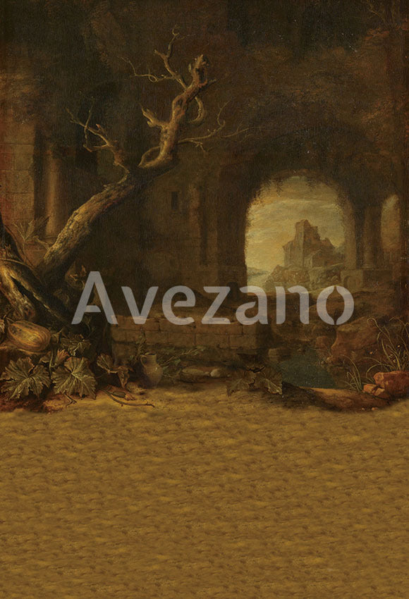 Toile de fond pour photographie de peinture à l'huile du ruisseau Avezano et du ciel bleu