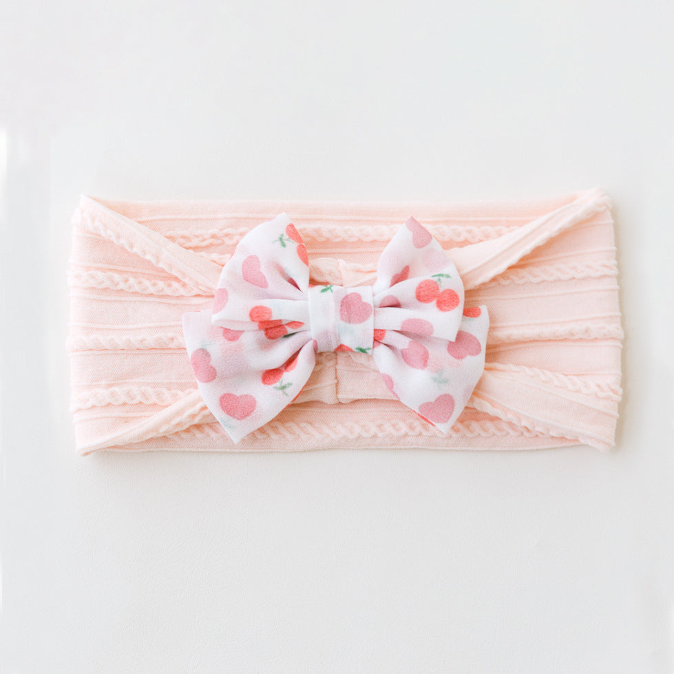 Avezano Floral Bow Hair Headband Photography Prop for Newborn Kids Photoshoots