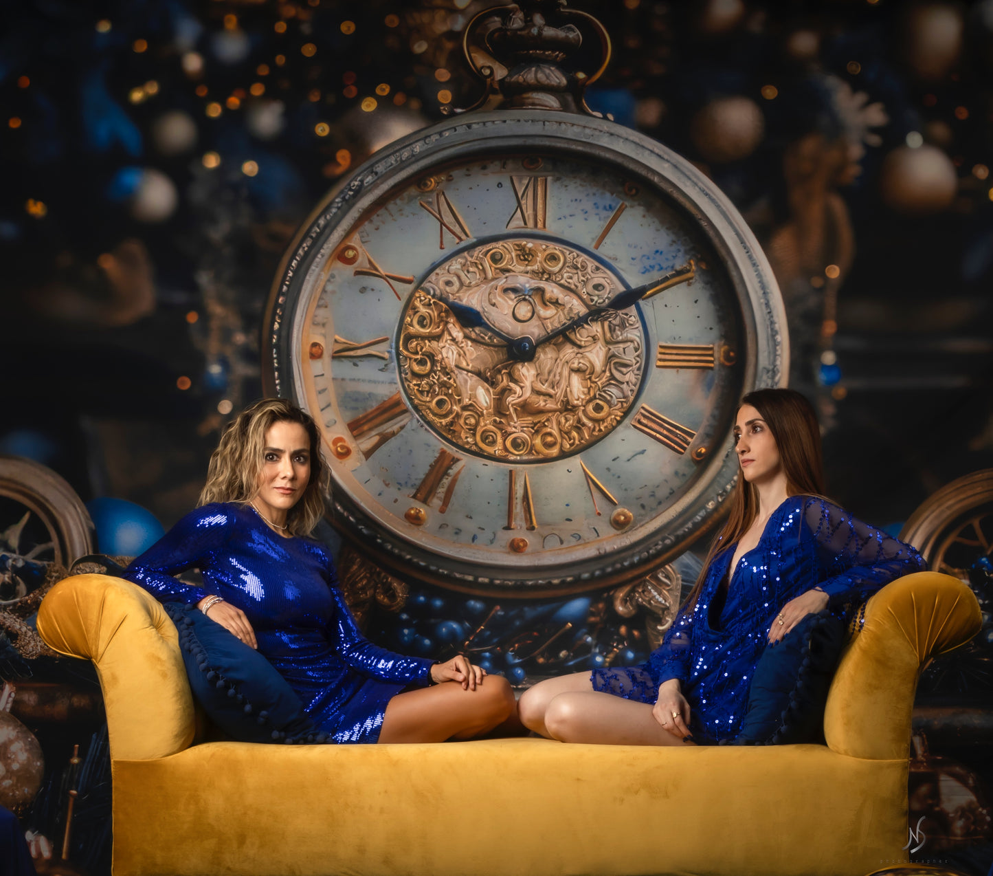 Avezano Christmas Vintage Clock Photography Backdrop