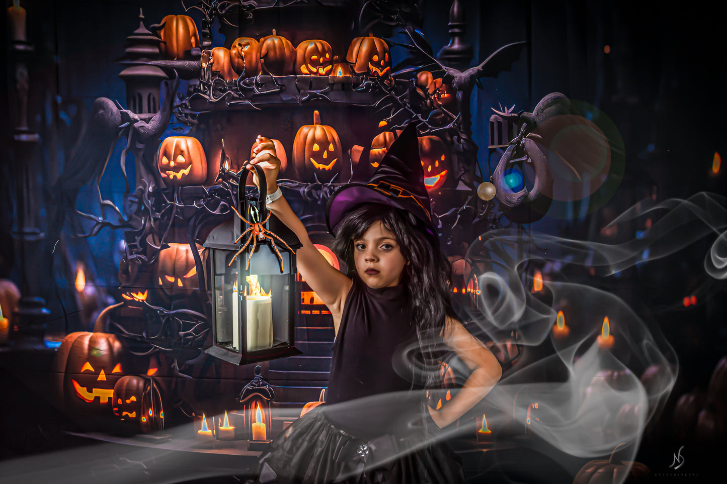 Avezano Ensemble de 2 lanternes à citrouille et bougies pour Halloween