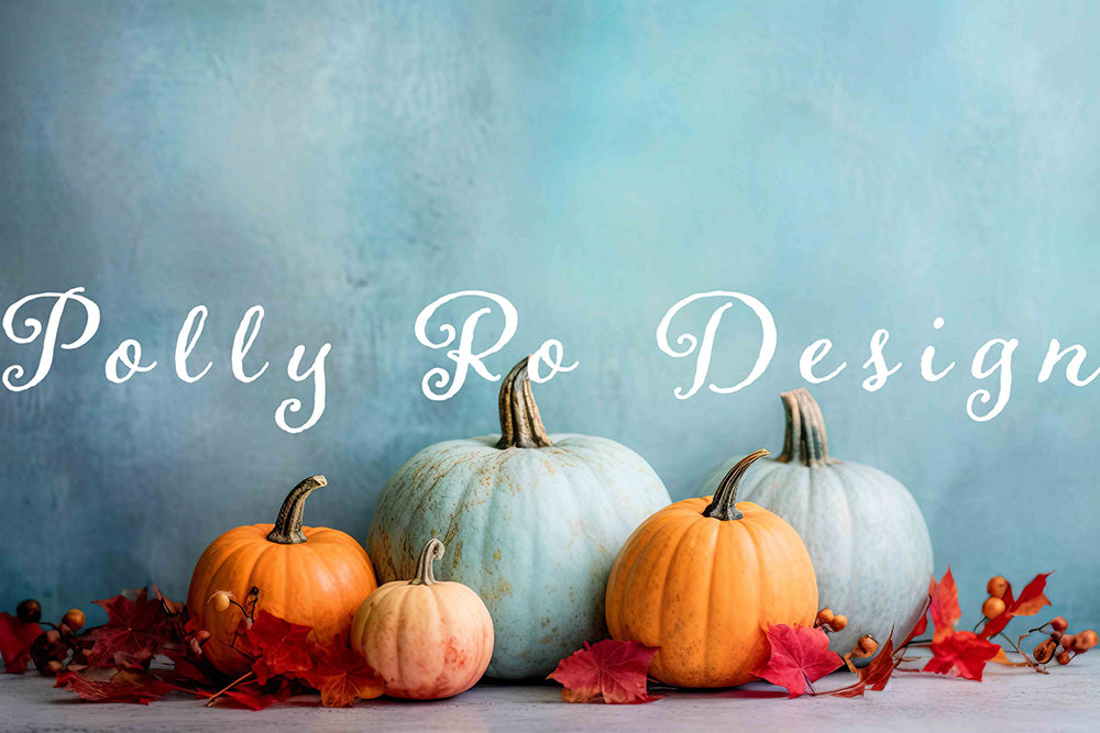 Avezano Autumn Pumpkin Photography Backdrop Designed By Polly Ro Design-AVEZANO