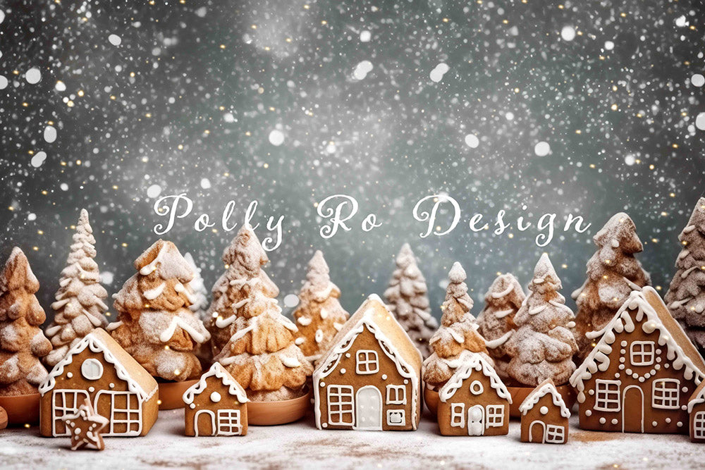 Avezano Winter Biscuit House Photography Backdrop Designed By Polly Ro Design-AVEZANO