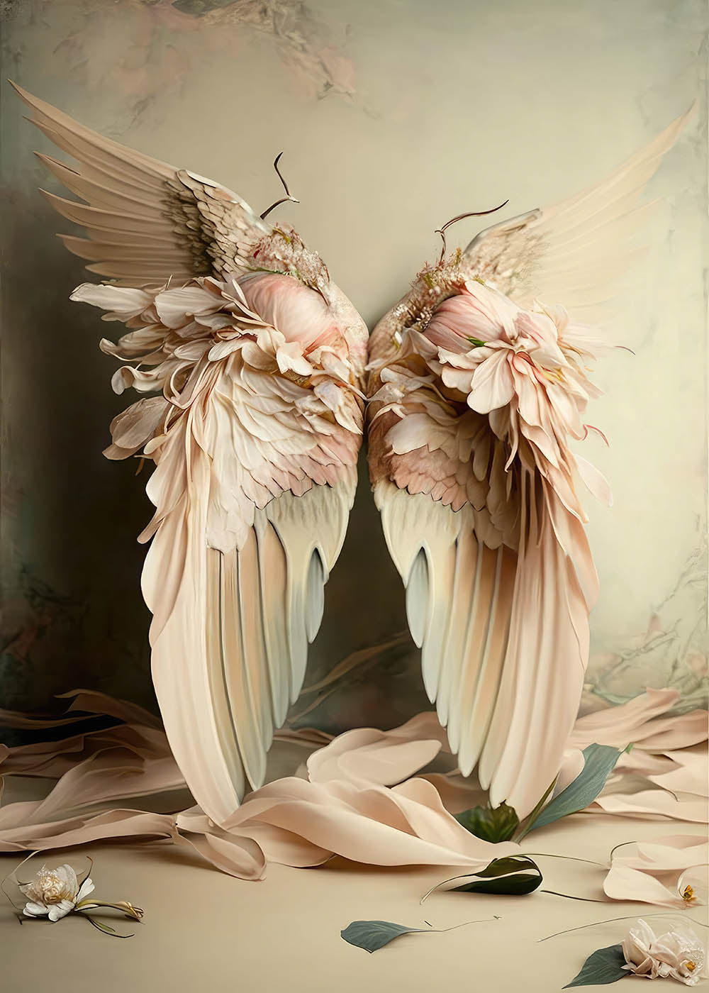 Clearance Sale Avezano Retro light Pink Wings Photography Backdrop