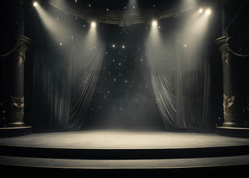 Avezano Stage Black Curtain and lightss Photography Background