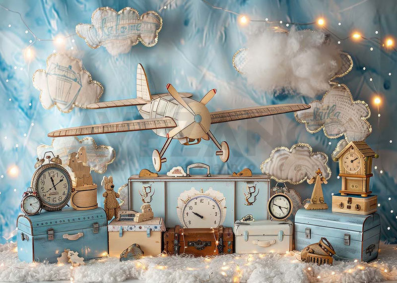 Avezano Blue Model Airplane Room Photography Background