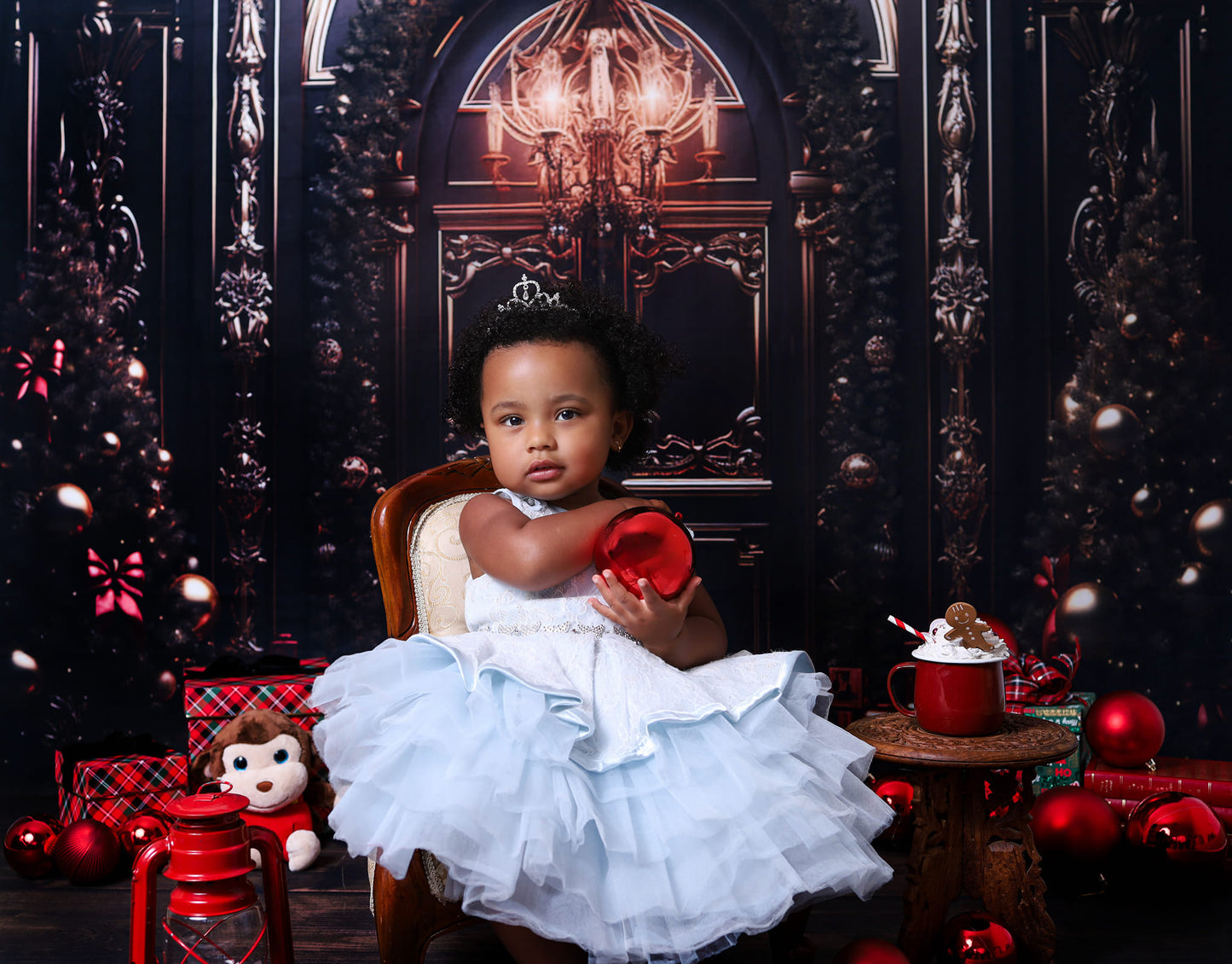 Avezano Beautiful Carvings and Christmas Decorations Photography Backdrop