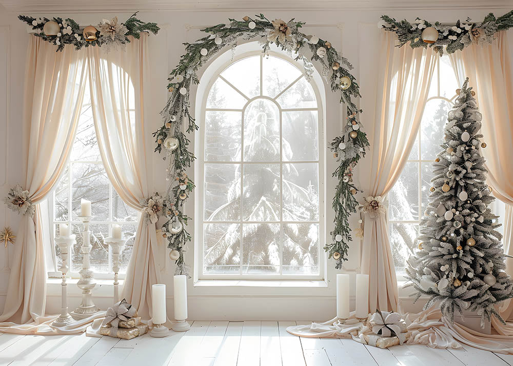 Avezano Christmas Whiter Room Photography Backdrop