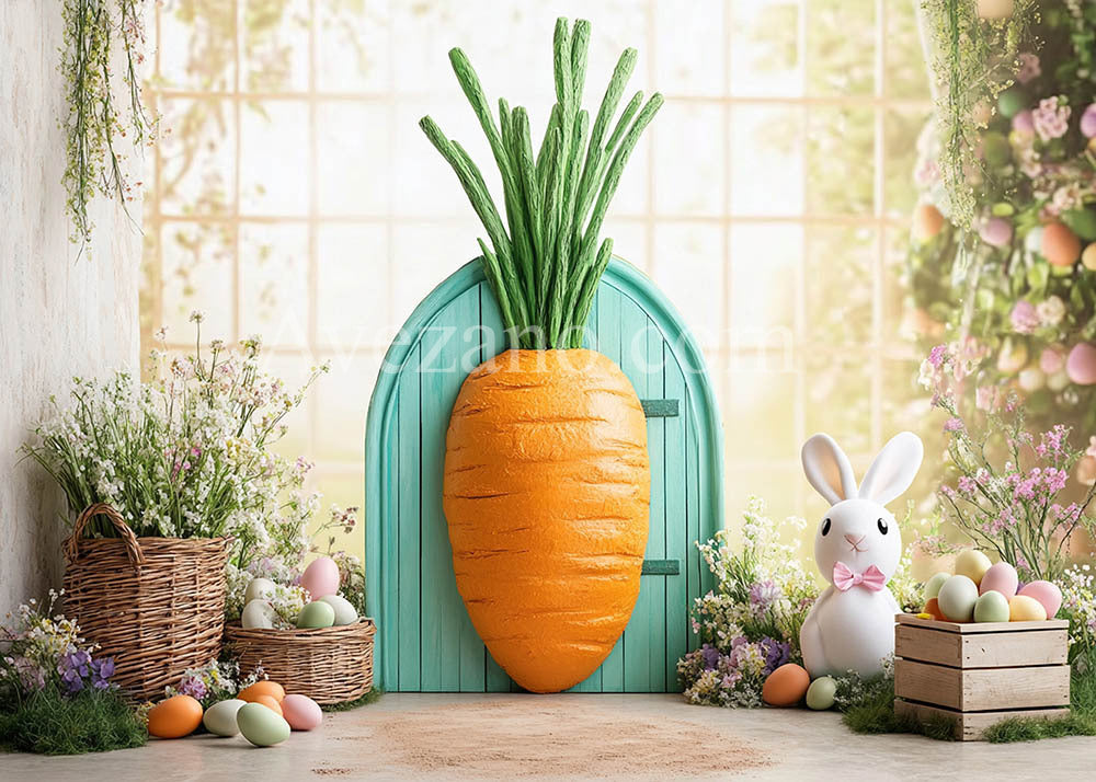 Avezano Spring Easter Carrot Gate Photography Backdrop