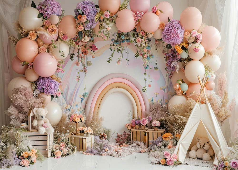 Arche de ballons violets et roses d'Avezano Cakesmash Photographie Fond