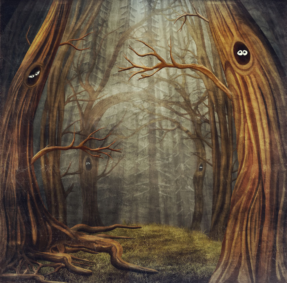 Toile de fond pour photographie d'arbre fantôme d'Halloween d'Avezano