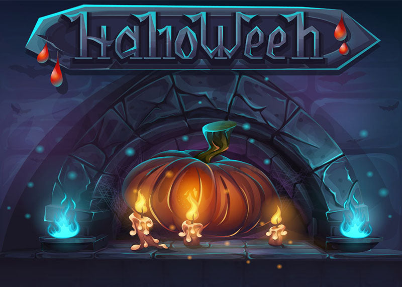 Avezano Halloween Stone Giant Pumpkin Backdrop for Photography-AVEZANO