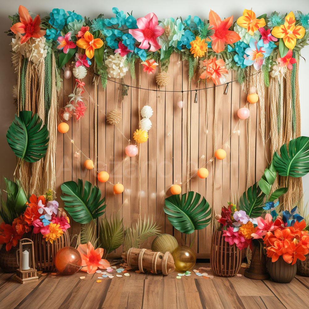 Avezano Bohemian Style Flowers Birthday Photography Backdrop-AVEZANO