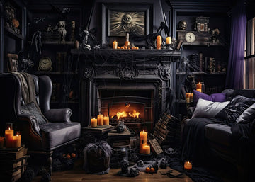 Avezano Halloween Indoor Sofa Decoration Backdrop for Photography