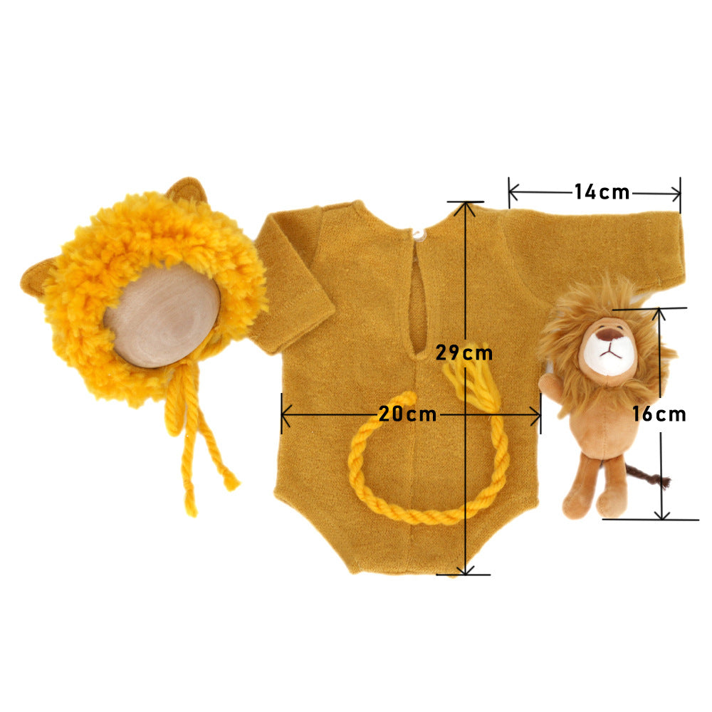 Avezano Three Piece Set of lion Dolls for Newborn Photography Props