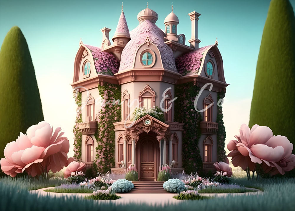 Avezano Pink Castle Birthday Party Kids Photography Backdrop Designed By Danyelle Pinnington-AVEZANO