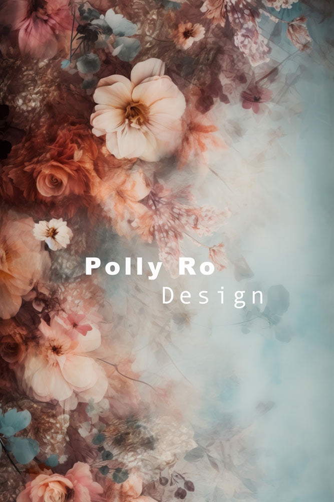 Avezano Art Hand Painted Flowers Photography Backdrop Designed By Polly Ro Design