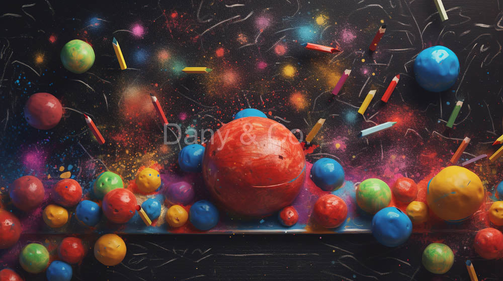 Avezano Back to School Crayons and Watercolors Photography Backdrop Designed By Danyelle Pinnington