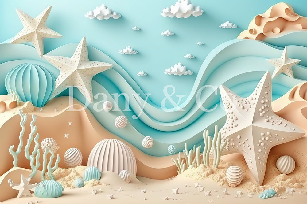 Avezano Summer Beach Digital Backdrop Designed By Elegant Dreams
