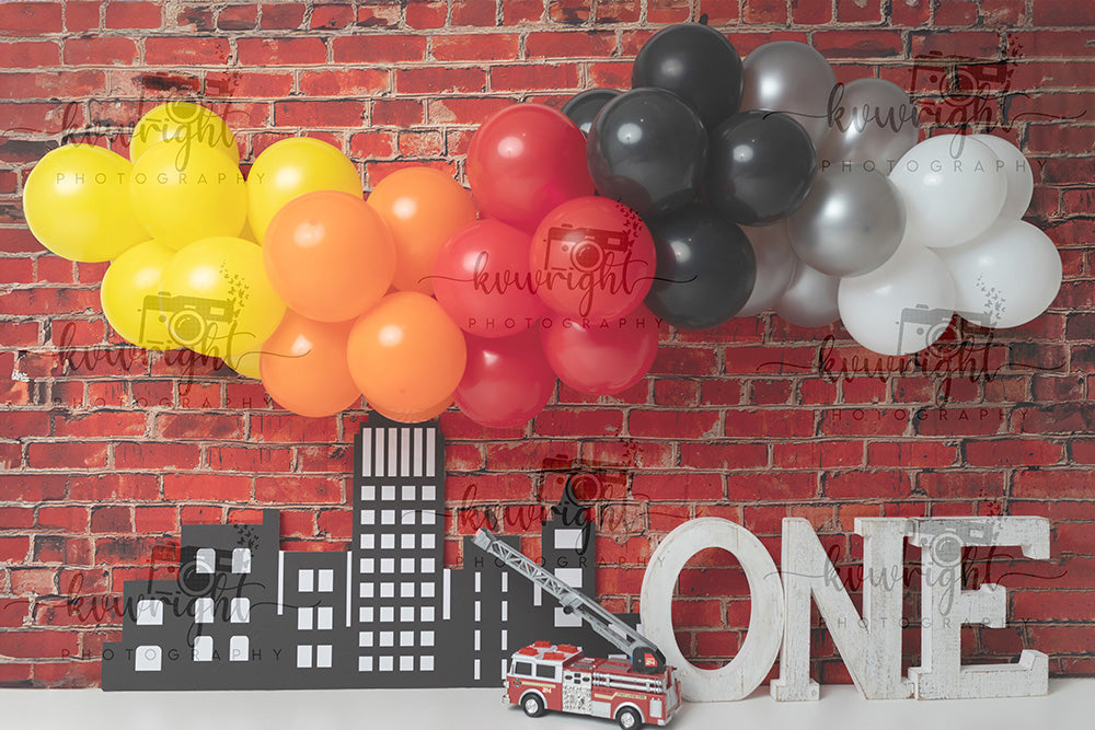 Avezano Firefighter Theme Photography Backdrop Designed By Vanessa Wright