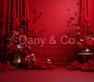 Avezano Rose Wedding Red Walls Backdrop Designed By Danyelle Pinnington