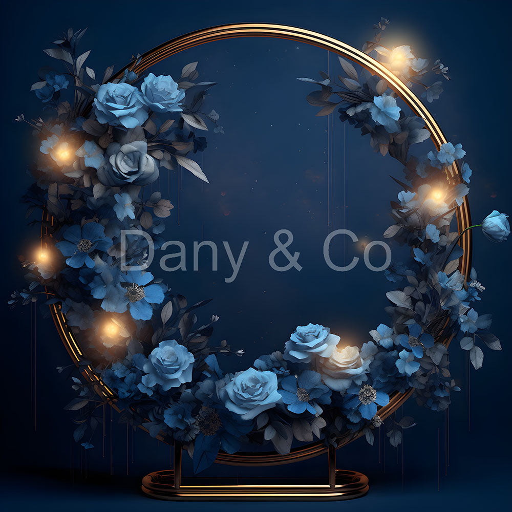Avezano Dark Blue Roses and Garland Backdrop Designed By Danyelle Pinnington